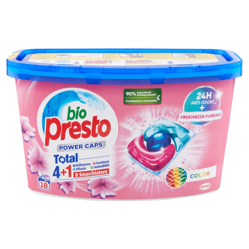 BIO PRESTO Power Caps Aromatherapy Sensazioni Floreali Orchidea Color 18 Lavaggi 18 x 12 g
